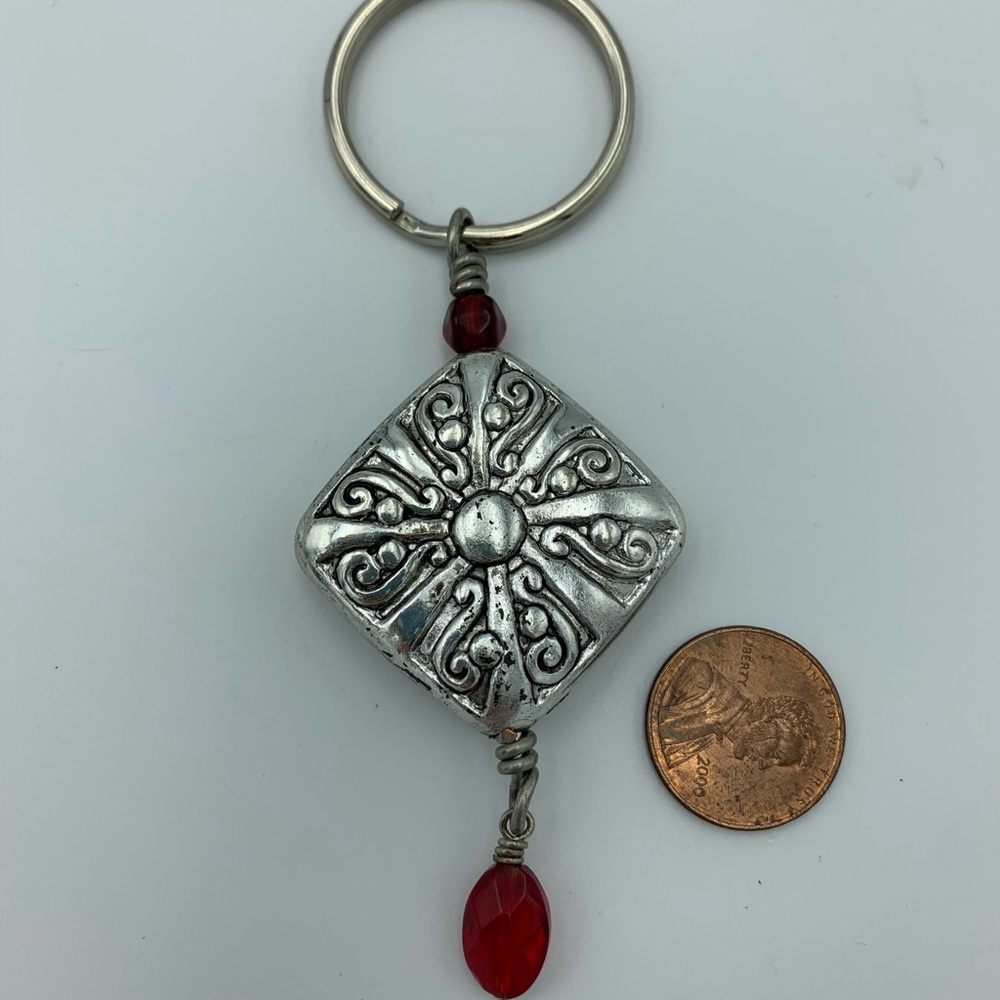 Large Handmade Beaded Keychain - Picture 2 of 3